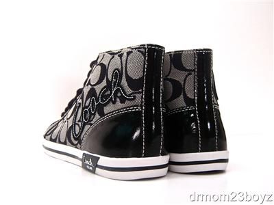   NIB Coach Signature Brendi Black & White High Top Sneakers 6  