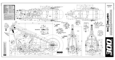 Custom Chopper Rigid Frame Blueprints   300 Series Tire