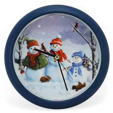 CLOCKS WITH SOUNDS XM810 Snowman Family Christmas Clock  