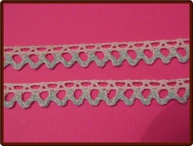 AQUA & WHITE COTTON CLUNY LACE TRIM 3yds  