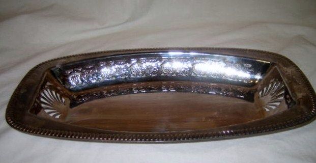 SHEFFIELD silver bread dish VINTAGE  