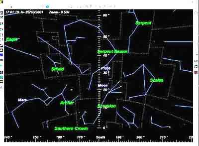 You simple select any object (star, planet, constellation) on the 