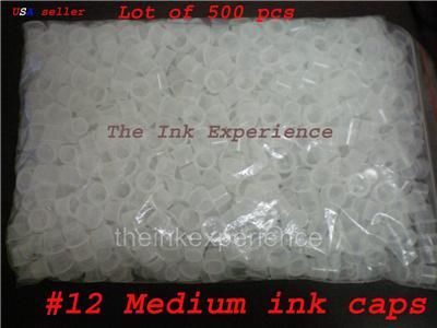 TATTOO INK CUPS CAPS #12 MEDIUM   500 pcs   12MM USA  