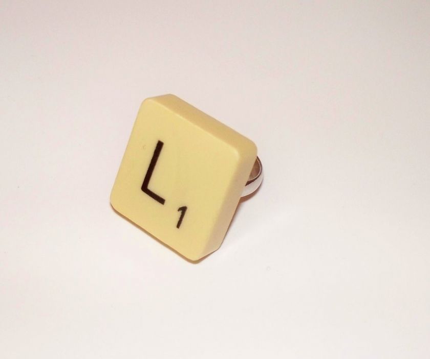 VINTAGE SCRABBLE RING, RETRO & FUN, ADJUSTABLE SIZE  