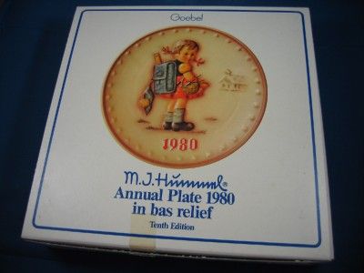 Hummel 1980 ANNUAL PLATE SCHOOL GIRL W/BOX R4532  