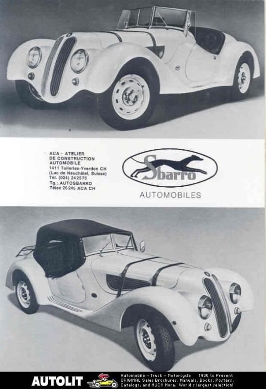 1980 Sbarro BMW 328 Replica Brochure  