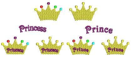 Crown Prince Princess Fonts   Machine Embroidery Design  