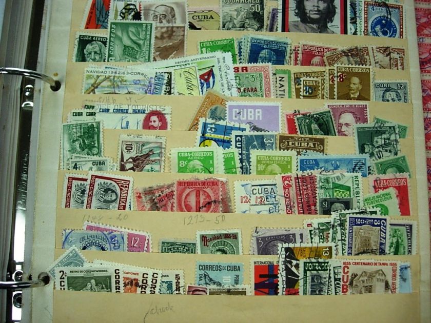 CUBA, 3000+ Stamps in stockpages & hinged on some pages.