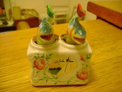 Antique Fish Nodder Salt Pepper Shakers Duluth MN  