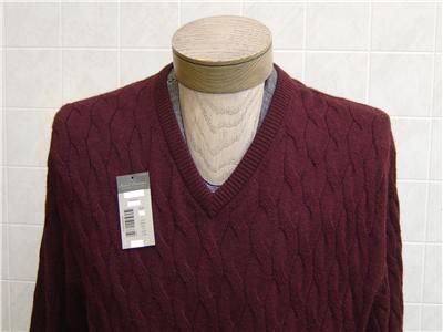 Daniel Cremieux 100% Royal Alpaca Mens Soft Sweater V Neck Cable Knit 