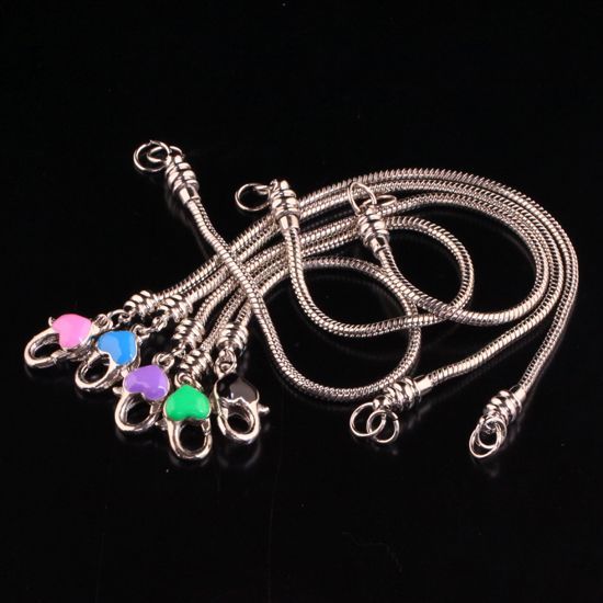 20PC MIXED COLOR LOBSTER CLASP EUROPEAN BRACELET CHAINS  