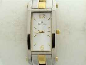 Womens Bulova Two Tone Silver Dial Watch 98L009  