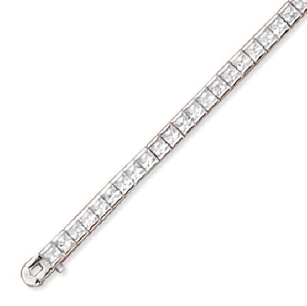 Sterling Silver 7 Rhodium Plated CZ Tennis Bracelet  