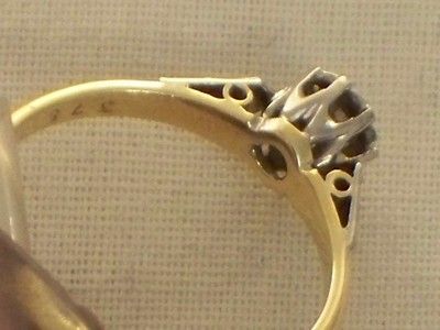 ART DECO 18CT GOLD PLATINUM SOLITAIRE DIAMOND RING  