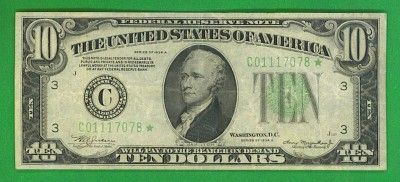 10 1934A SCARCE PHILADELPHIA *STAR* Federal Reserve Note  