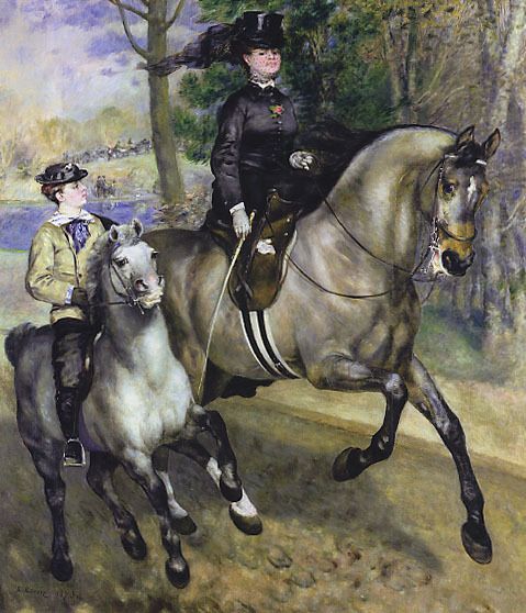 HORSEWOMAN HORSEBACK HORSE RENOIR REPRO PAPER CANVAS  