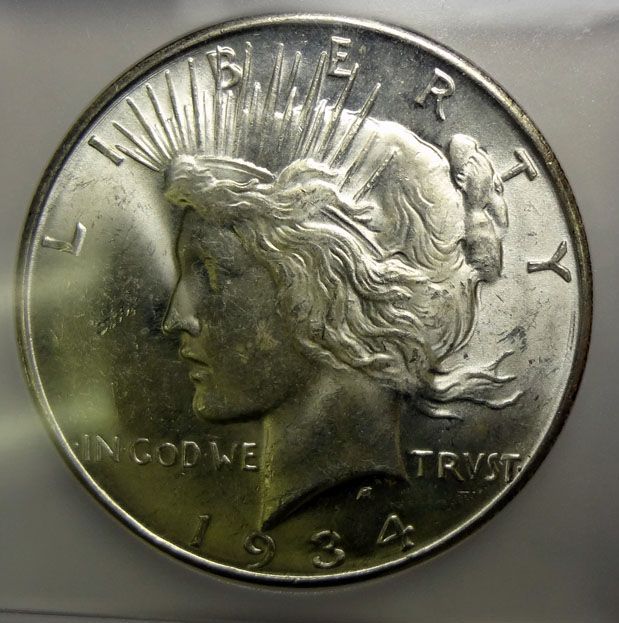 1934 D PEACE DOLLAR ICG MS63 NICE  