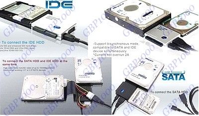 USB 2.0 to IDE SATA 2.5 3.5 HDD Adapter Cable Converter  