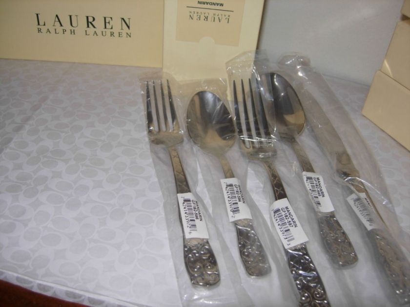   Lauren 5 Pc Place setting flatware Mandarin pattern New in Box  