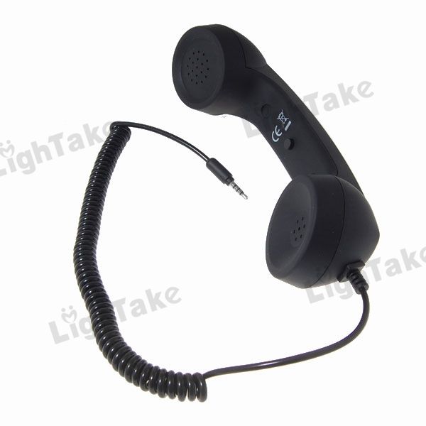 Stylish Retro Cell Phone Handset for iPhone iPad Black  