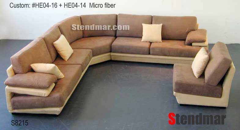 4PC MODERN MICRO FABRIC SECTIONAL SOFAS S8215BK  