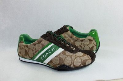 NEW COACH JAYME WOMENS KHAKI BROWN GREEN SHOE SNEAKER TENNIS SIZE 7 