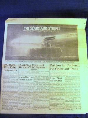 WWII STARS AND STRIPES Newspaper March 18th 1945 Liege  
