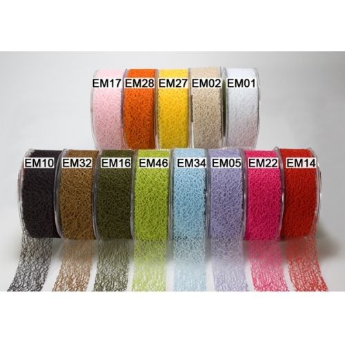 11 New Colors 1 yd yards 100% Jute 1.5 MESH NET RIBBON  