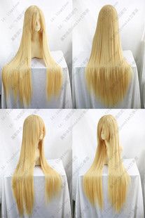 COS WIGS Long Cosplay Warm Blonde Straight Wig 100CM +wig cap  