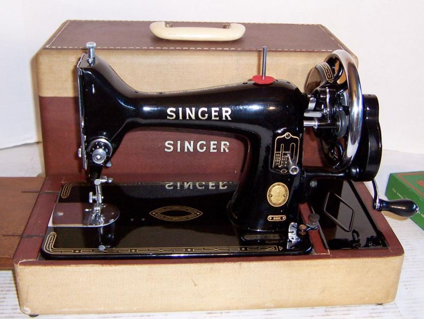 1956 Singer model 99 Hand Crank Sewing Machine with Flip Down Bed 