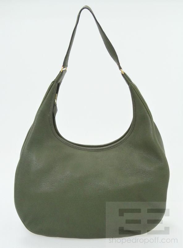 Hermes Vert Olive Togo Leather Hobo Bag  