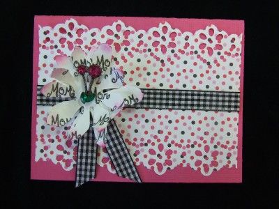   DAY Card Stampin Up RHINESTONE Flower Charm 3D Martha Stewart  