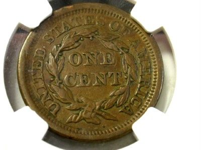 1854 NGC XF45 BN BRAIDED HAIR LARGE CENT ID#P621  