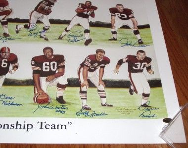   Browns Championship Team Lithograph Autographed by 24 Players  