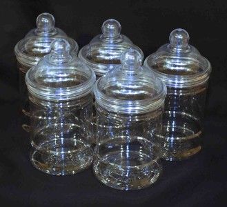 PLASTIC VICTORIAN STYLE CANDY SWEET JAR WITH SCREW ON LID 500ml OR 