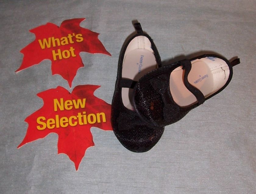 Faded Glory Black Sparkle Girls Toddler Shoes Size 2  