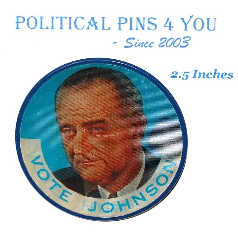 LYNDON B. JOHNSON Campaign Pin Pinback Political Button  