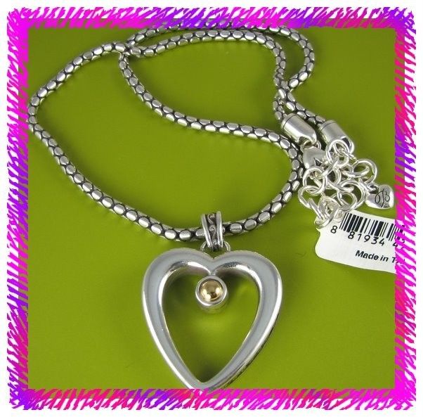 BRIGHTON Silver SPELL CAST HEART Necklace NWtag  