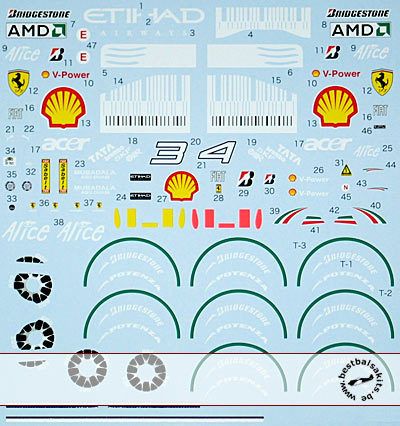 FULL SPONSOR DECAL for TAMIYA 1/20 FERRARI F60  