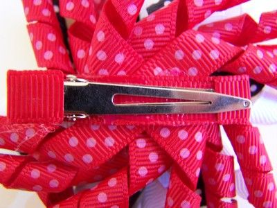 NEW Custom RED & BLACK DOT Korker bOuTiQuE Hair Bow  