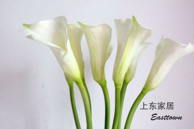    WHITE ARTIFICIAL SILK WEDDING PU CALLA LILY FLOWER BUSH ARRANGEMENT