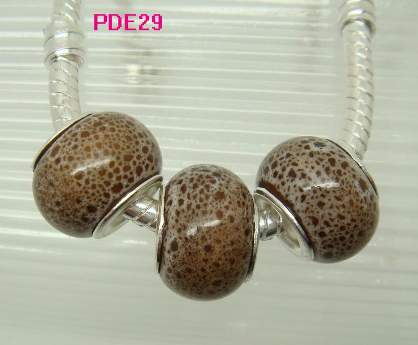 Pick Color Murano Glass European Bracelet Charm Beads Lampwork Ceramic 