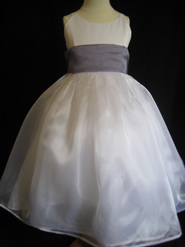   LILAC ORGANZA BOW FLOWER GIRL DRESS 6 9 12 18 mo 2T 3T 4T 5 6 7  