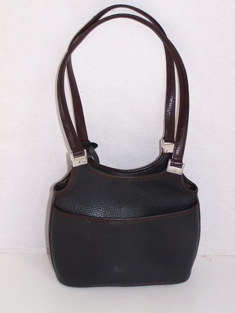 BRIGHTON BLACK BROWN LEATHER PURSE HANDBAG TOTE HEART  