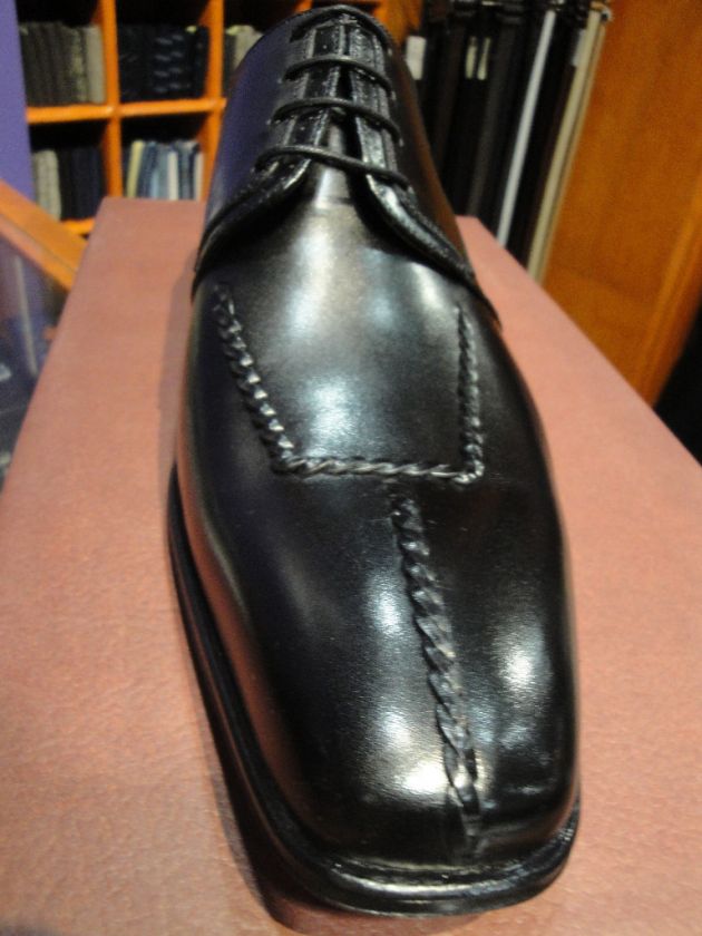 MEZLAN LEATHER DRESS SHOE BLACK LONG SPLIT TOE TIE UP  