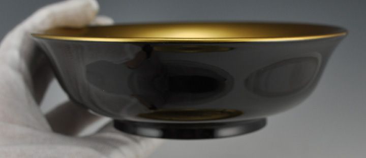 Fuji Japanese Lacquerware Bowl & Plate Set Iris Abalone  