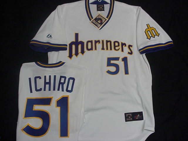 ICHIRO MARINERS THROWBACK COOPERSTOWN JERSEY LARGE NEW  