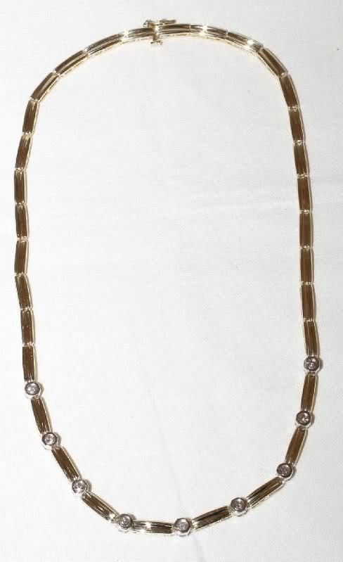 New 14K Solid Gold 1.08ct Diamond Tennis Necklace  