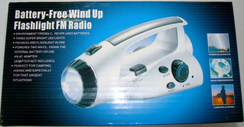 Flash Light With FM Radio Battery Free, Crank Up Include External 