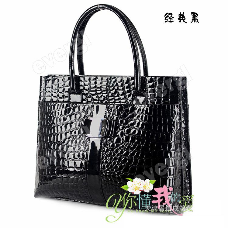 Fashion Luxury OL Style Crocodile Pattern High Quality Handbag Tote 